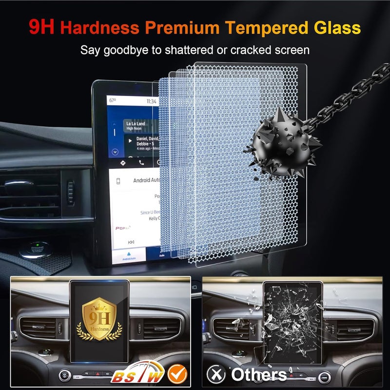 BSTW for 2020 Ford Explorer Screen Protector for 2020-2024 Explorer SYNC 3 10.1" Touchscreen for Ford Explorer 2024 Accessories Touch Screen Guard Tempered Glass Protective Film (Explorer 10.1-In HD) - Image 4